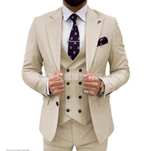 2025 New Men's Suit Amazon Suit Three-Piece Casual Business Banquet Prom Slim Suit Wedding