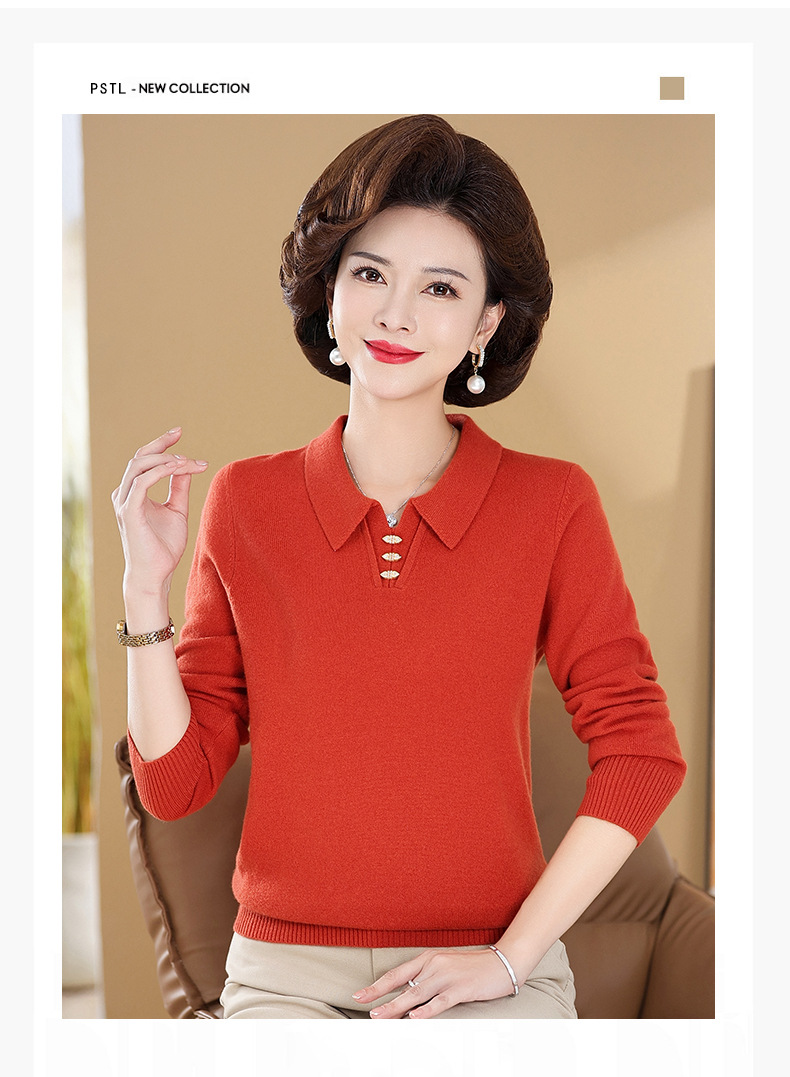 D7390 1590K ÁO LEN NỮ TONTDI ÁO LEN MÙA XUÂN THU ĐÔNG TRUNG NIÊN KÍN CỔ THỜI TRANG NỮ G04 SẢN PHẨM MỚI