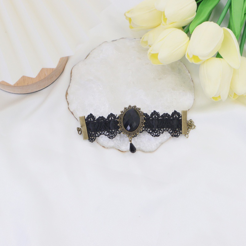 Cross-border para diseño misterioso collar de encaje de cristal de dama collar de diamante joyas de cadena de clavículas