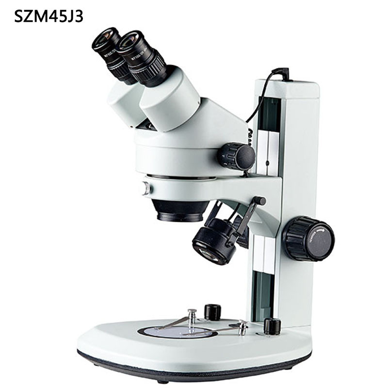 SZM45J3体视显微镜7-45倍14-90倍双目连续变倍扇形立臂底座上下灯