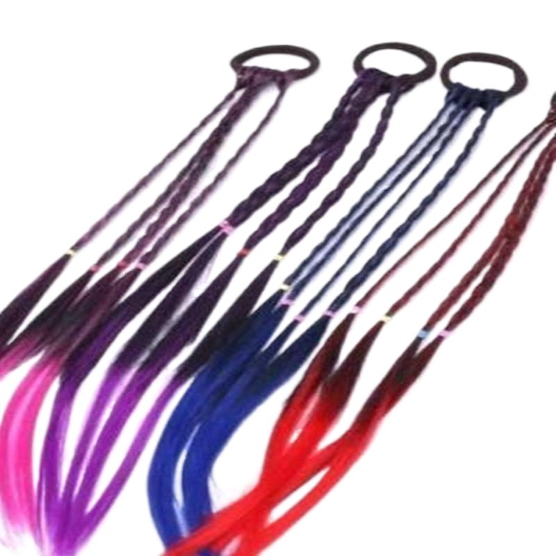 Peluca trenza color degradado trenza de color de alta temperatura de seda pequeña trenza peluca anillo de pelo