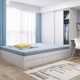 Modern Simple Tatami Bed Wardrobe Integrated Small Apartment Bedroom with sliding door Children's Room Solid Wood Storage Bed