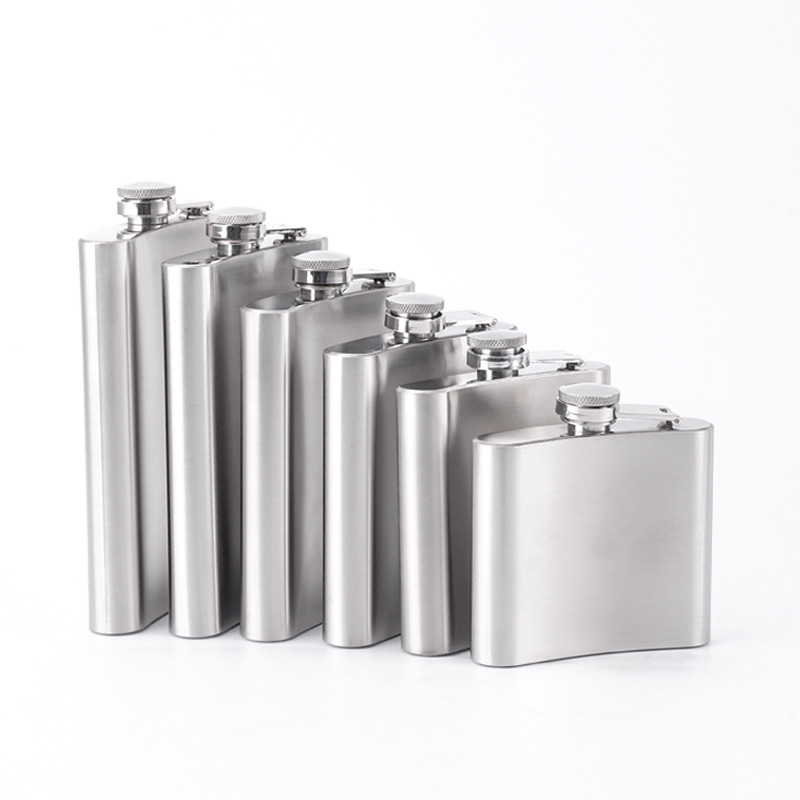 Amazon 1-10 onzas de petaca de acero inoxidable Rusia portátil para exteriores pintura en aerosol natural petaca al por mayor