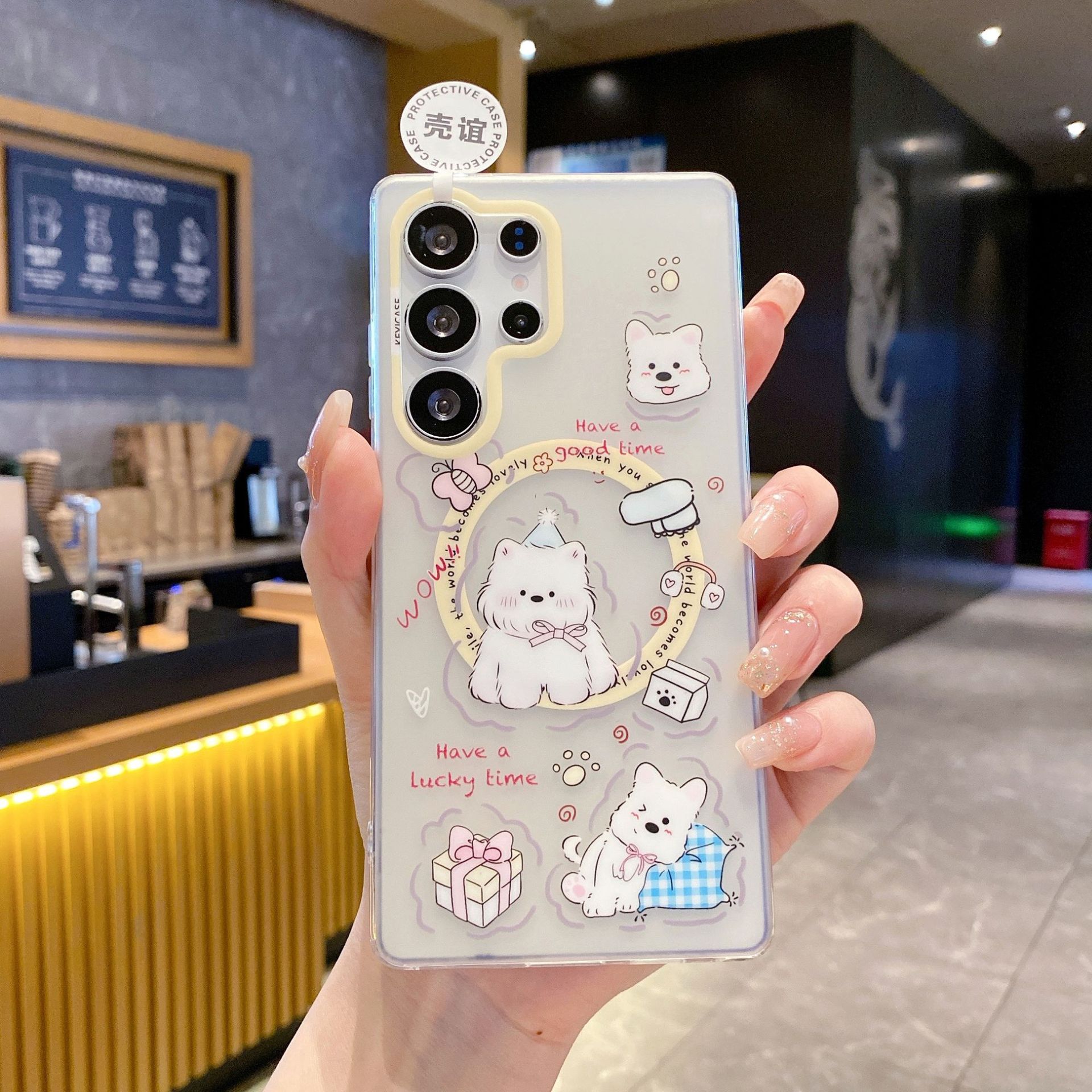 Aplicable a Samsung S25Ultra tarjeta de absorción magnética de la piel de la serie de caso de teléfono móvil de patrón de altiplano occidental lindo cubierta de protección de viento