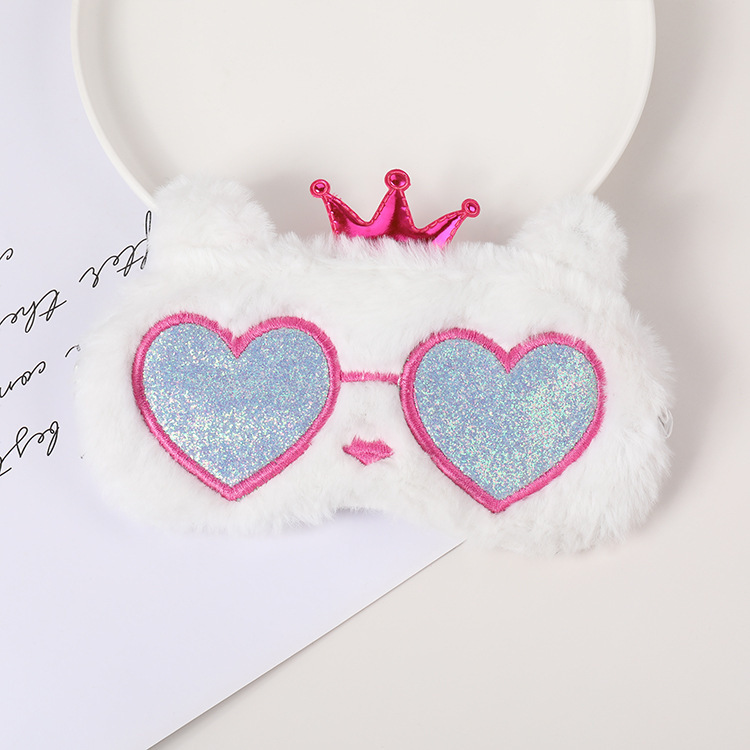 Fábrica al por mayor de felpa máscara de ojo de dibujos animados de santa claus alce sombreado máscara de ojo zorro animal bolsa de hielo transpirable