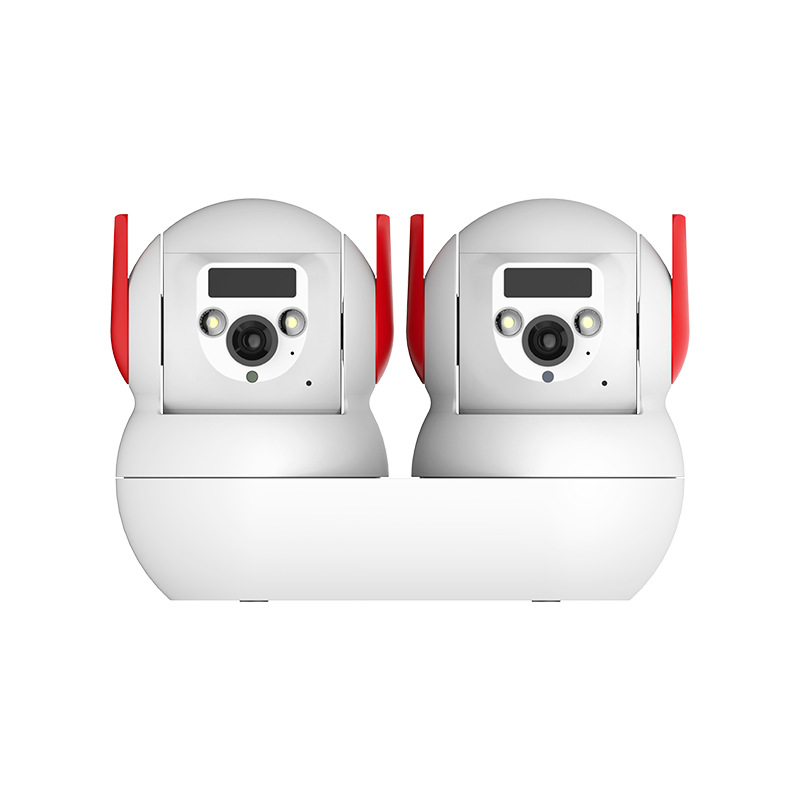 Cámara de monitoreo inalámbrico de doble imagen 360 ° de rotación omnidireccional monitor de bebé cámara de voz bidireccional