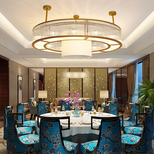 New Chinese-style chandeliers for dining rooms, circular crystal designs—perfect for villa clubs, restaurants, private banquet halls, hotel lobbies, and grand banquet venues.