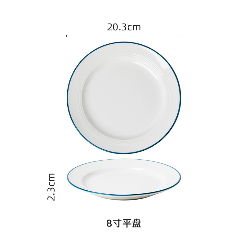 Pastoral simple ins estilo de cerámica de alta apariencia vajilla para el hogar tazón plato combinación plato tazón de arroz Gran Tazón de sopa