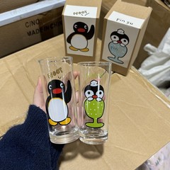 レトロ風かわいいペンギングラス家庭用朝食ミルクカップ耐高温大容量お茶カッププレゼントカップ