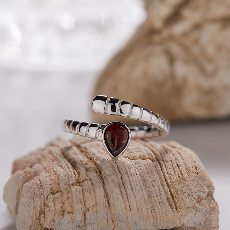 3g Weight Open Rings Classification Adjustable Ring Size 1 Piece Quantity Daily, Street Occasion 925 Sterling Silver, natural stone, Crystal Material Geometric Pattern All Seasons Season Women's Gender Simple Style, Classic Style Style 925 Sterling Silver Natural Stone Crystal Geometric Open Rings 17