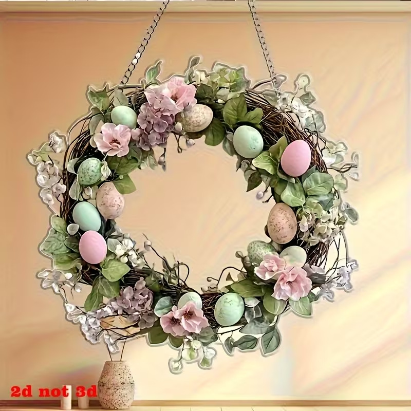 Colgante transfronterizo nuevos productos primavera flores conejo puerta lista fiesta en el hogar de Pascua puerta delantera bienvenida colgante de madera