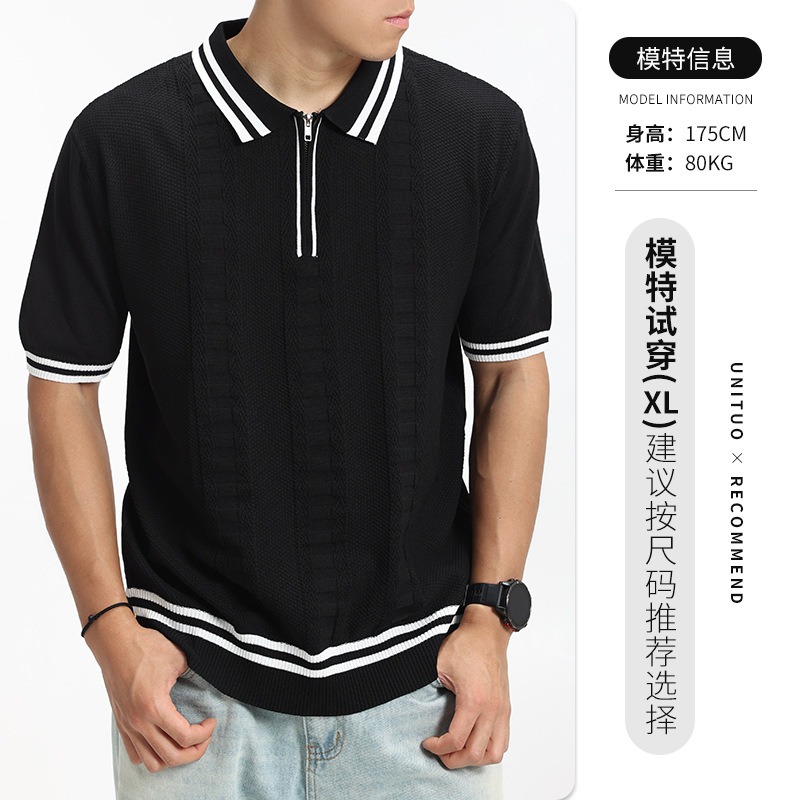 Camiseta de polo de hielo de alta calidad para hombres de verano de negocios casuales de viento Paul llevó camiseta de manga corta para hombres