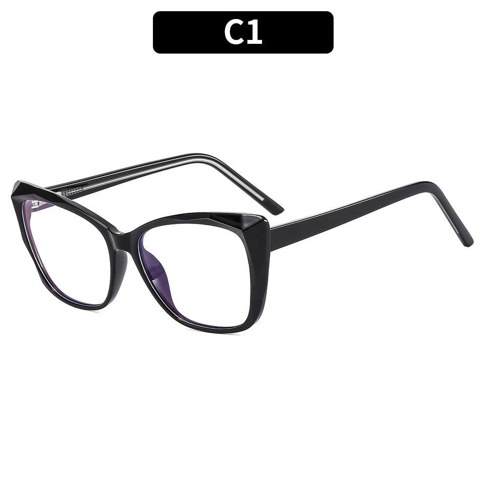 2023 Nuovi occhiali TR90 con inserto cat eye anti-blu montatura gamba a molla occhiali marea con lenti semplici_voghion.com