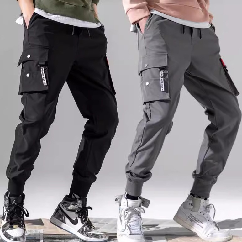 Multi-Pocket Cargo Pants for Men, Autumn Chinese Style Trendy Pants, Loose Jogger Pants, Korean Style Trendy Versatile Cropped Pants, Ins