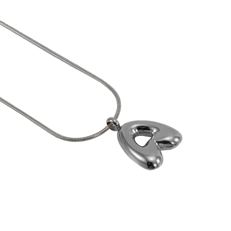 Burbujas transfronterizas 26 letras inglesas colgante brillante collar nicho universal oro acero titanio joyería collar