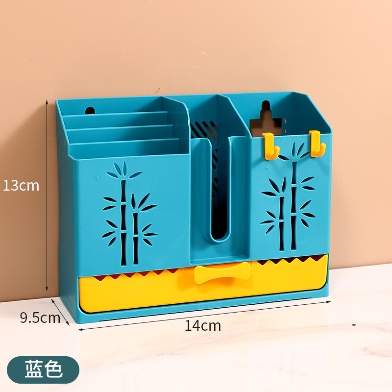 Palillos de cocina titular hogar autoadhesivo sin Punch palillos jaula palillos de cocina compartimiento de almacenamiento rack jaula de drenaje de Bambú