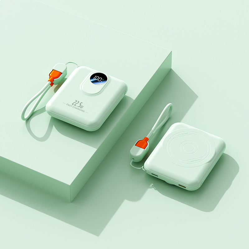 22.5W 超高速充電磁気パワーバンク 10000 mAh ミニ内蔵ケーブルモバイル電源ギフトプリント LG|undefined