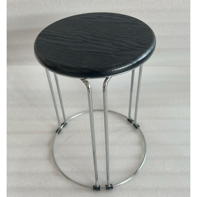 Taburetes redondos de madera sólida taburetes de acero inoxidable taburetes caseros apilables taburetes de hierro forjado dormitorio taburetes de comedor para adultos