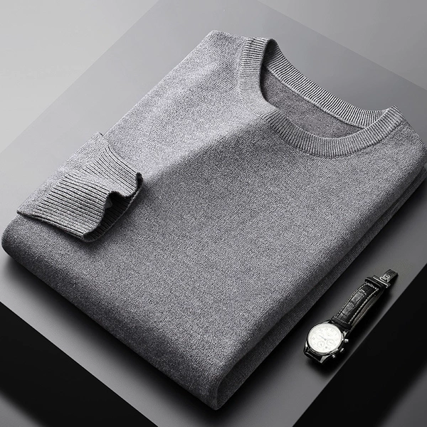 【Ploves】 258 round neck sweater-deep gray