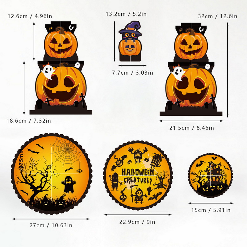 Nuevo transfronterizo de postres de Halloween mostrando estantes de pasteles fantasmas de fiesta decoración de papel estantes de pasteles de tres capas