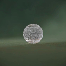 天然白水晶散珠圆珠回纹珠水晶珠子DIY手工材料配饰多宝手串单颗