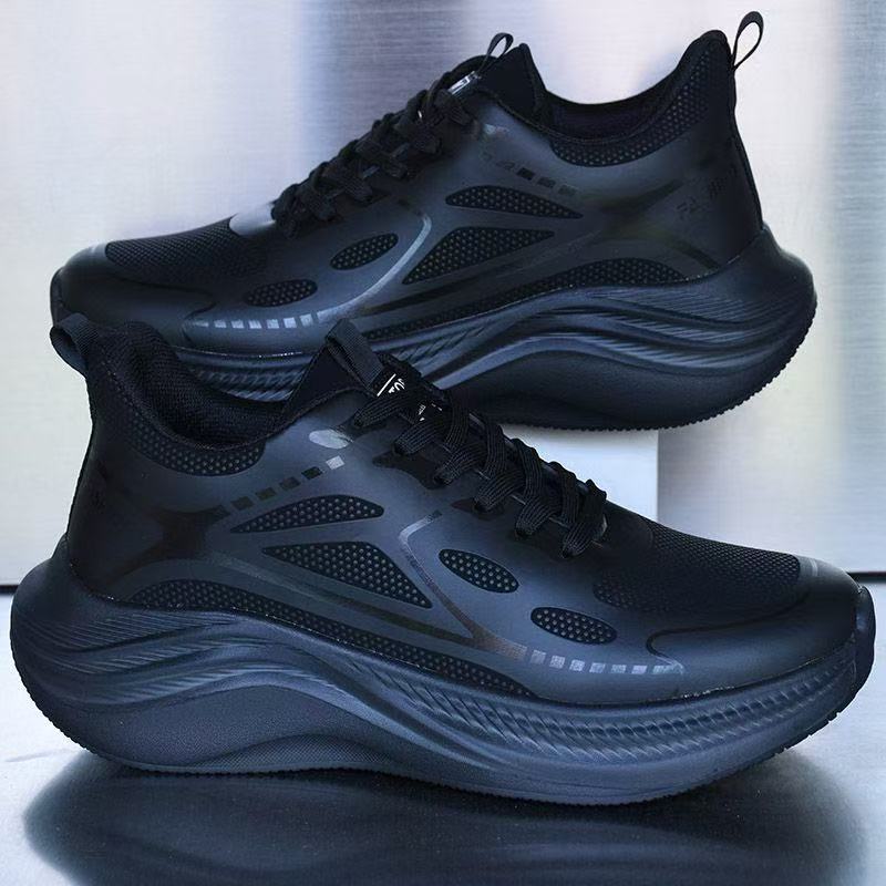 【Dropshipping】Leather Waterproof Thick-Soled Elastic Sports Shoes for Young and Middle-Aged People, Casual Running Shoes for Autumn and Winter