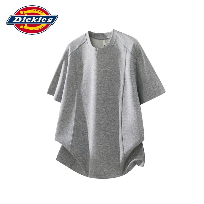 Dickies Special Edition Short-Sleeved T-Shirt Men's Summer Solid Color Spliced ​​Round Neck Loose Five-Quarter Sleeve T-Shirt Trendy