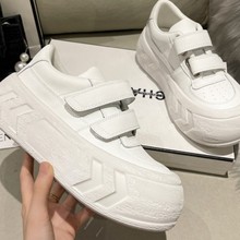 小红书推荐丑萌面包小白鞋女新款韩版松糕鞋百搭魔术贴运动休闲鞋