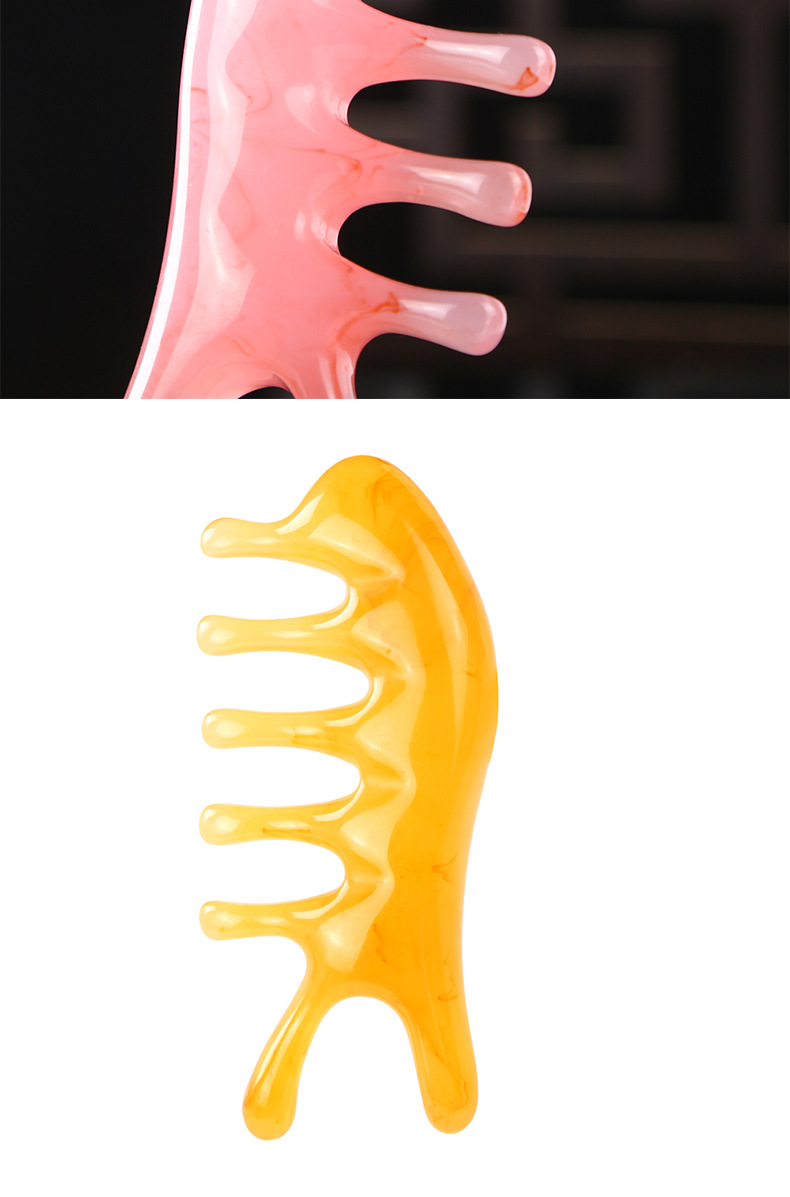 Resin Dolphin Five-Claw Scalp Massage Comb Portable Head Meridian Gua Sha Tool 11 x 5.2 cm preparation