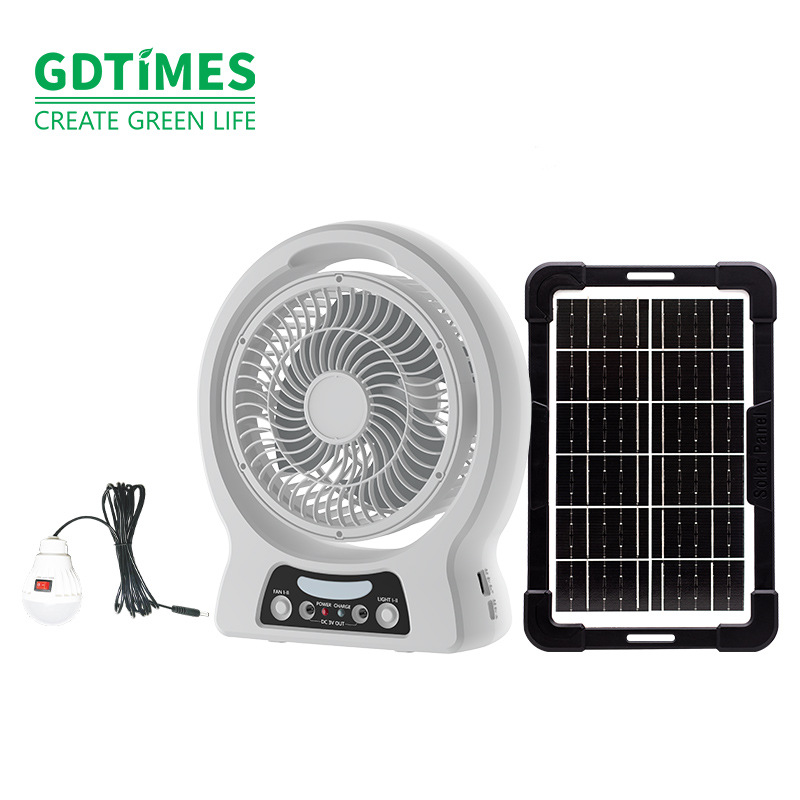 GDTIMES ventilador solar de mesa de 8 pulgadas gran viento de gran capacidad batería de larga duración ventilador de carga de camping al aire libre image 7