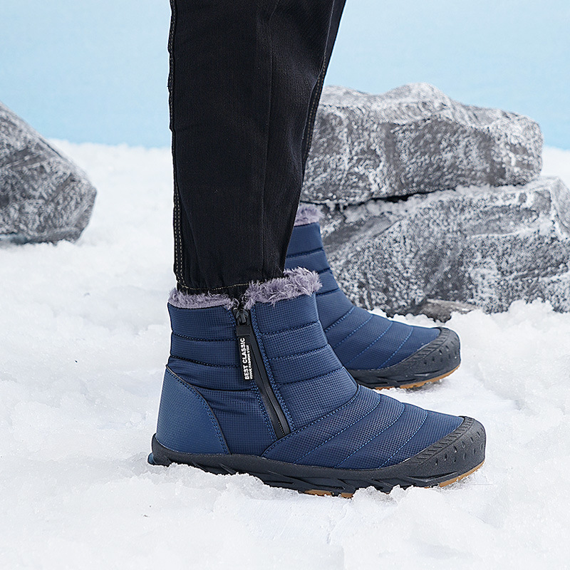 2025 nuevas botas de nieve de otoño y invierno al aire libre hombres y mujeres zapatos de algodón casuales de senderismo y calentamiento de lana zapatos de moda
