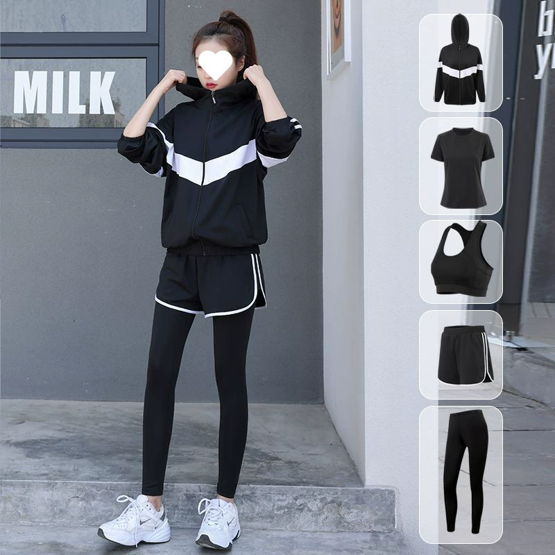 Спортивный костюм женский для утреннего бега, весна-осень, новый костюм для йоги, спортивный костюм большого размера, для скоростного бега