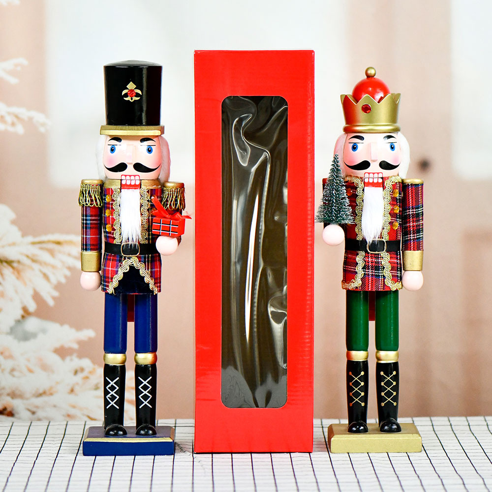 38cm estilo europeo cascanueces decoración tela a cuadros regalo de Navidad Amazon spot ventas directas de fábrica nuevos productos
