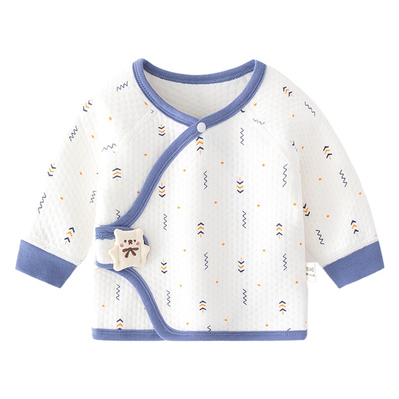 Newborn Baby Warm Half-back Inner Clothes Boneless Air Layer Cotton Thickened Monk Clothes Baby Top