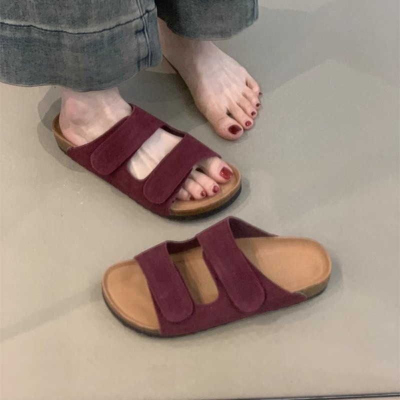Birkenstocks Slippers Women's Outfit Summer 2025 New Mori Women's Retro Ugly Cute Velcro Casual Sandals