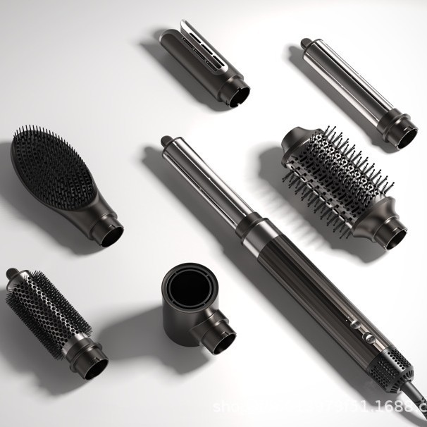 Amazon Multifunctional Hot Air Comb Hair Dryer Curling Iron Straightening Comb Fluffy Negative Ion Portable Hl-F9