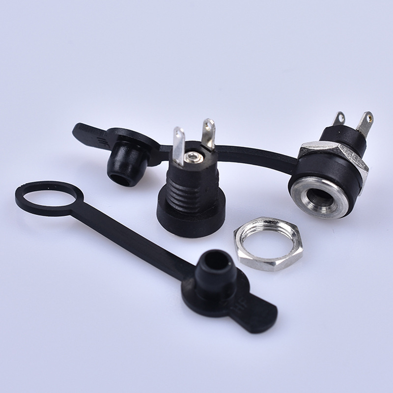 Factory sales waterproof round threaded DC-022B socket 5.5*2.1mm core DC charging DC socket adapter