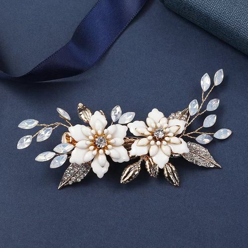  New Flower Pointed Mouth Clip Handmade Retro Hair Clip Women's Fashion Bridal Headwear Photo Hairstyle Accessories