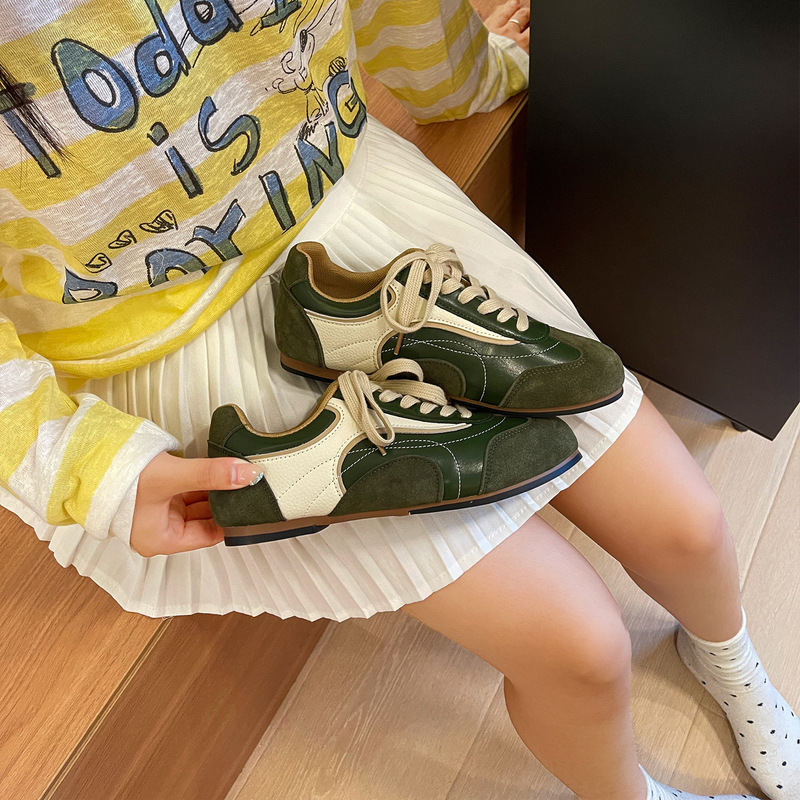 赵露思同款复古撞色平底德训鞋女2025秋季泽西风运动休闲阿甘板鞋|undefined
