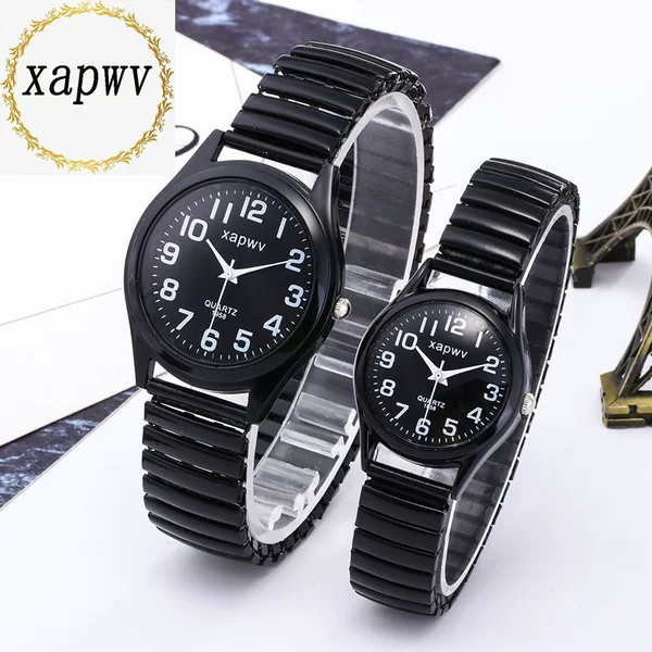 Large Dial Watch Men's Simple Women's Quartz Watch Charon Xapwv Gun Case Steel Strap Couple's Watch for Men and Women