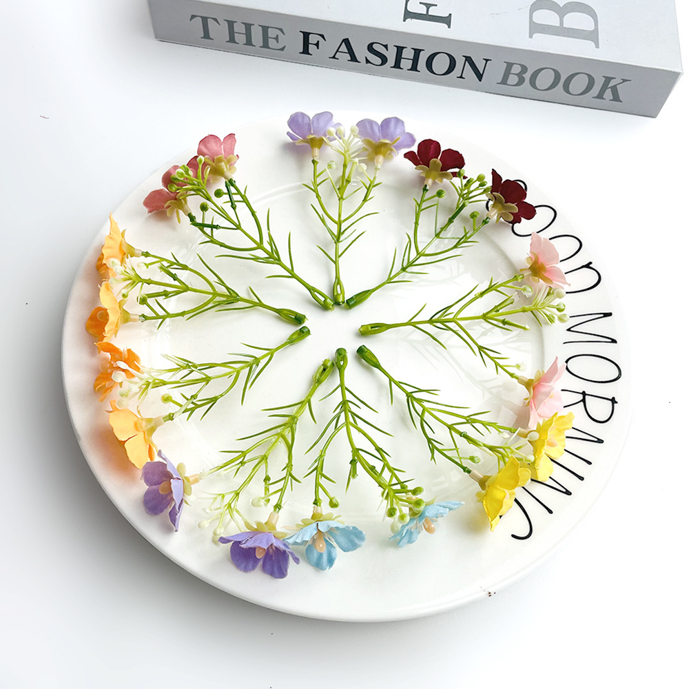 Simulación Milán Gypsophila Strocks de flores Pastoral Boda Guía de flores Diseño de pared Fotografía Diy Hairpin Tocado Sombrero de soltero