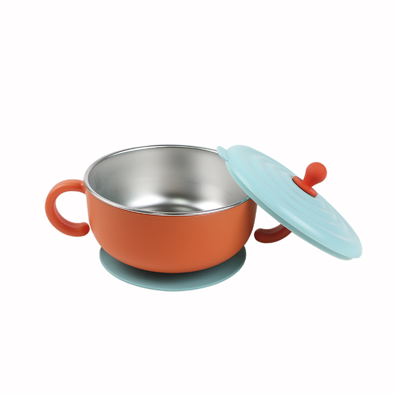 不锈钢碗分体式宝宝耐摔辅食碗小孩饭碗儿童餐具研磨碗母婴用品