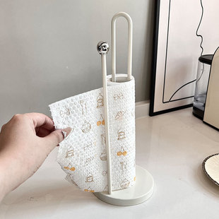 Nordic style wrought iron vertical roll paper holder household kitchen paper towel storage rack rag fresh-keeping bag napkin holder