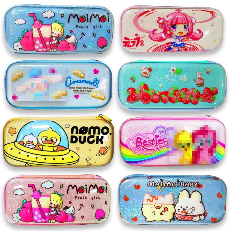 Cartoon three dimensional children's cute capacious pencil case for elementary school students for early age, in 3d format, Birthday gift