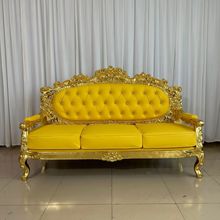 国王和王后高背便宜的黄金宝座椅子皇家豪华婚礼椅子为新郎和新娘