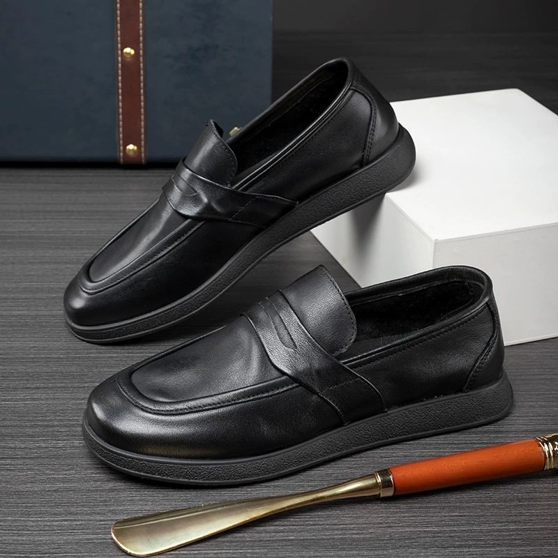 Мужские Летние повседневные ленивые туфли без шнуровки, дышащие универсальные лоферы на шнуровке, модная мужская обувь из натуральной кожи