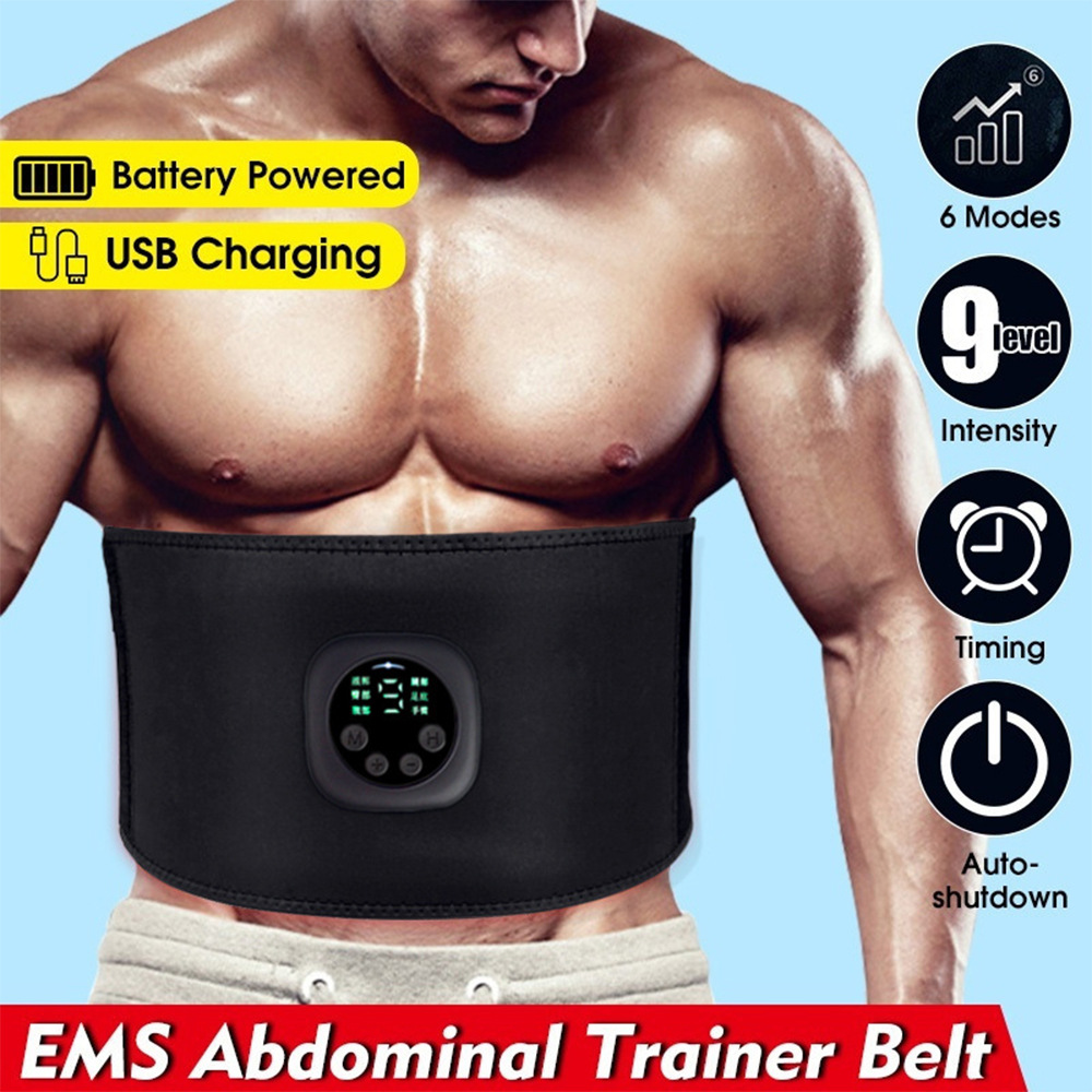 跨境智能健腹腰带 腹部肌肉按摩带 健身甩脂机EMS微电流健腹仪