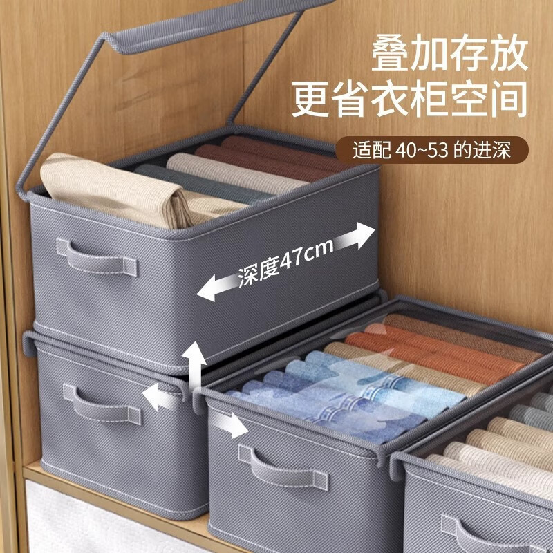 津布开窗可视衣物带盖收纳盒家用衣服布艺收纳箱大号整理神器箱厂|undefined