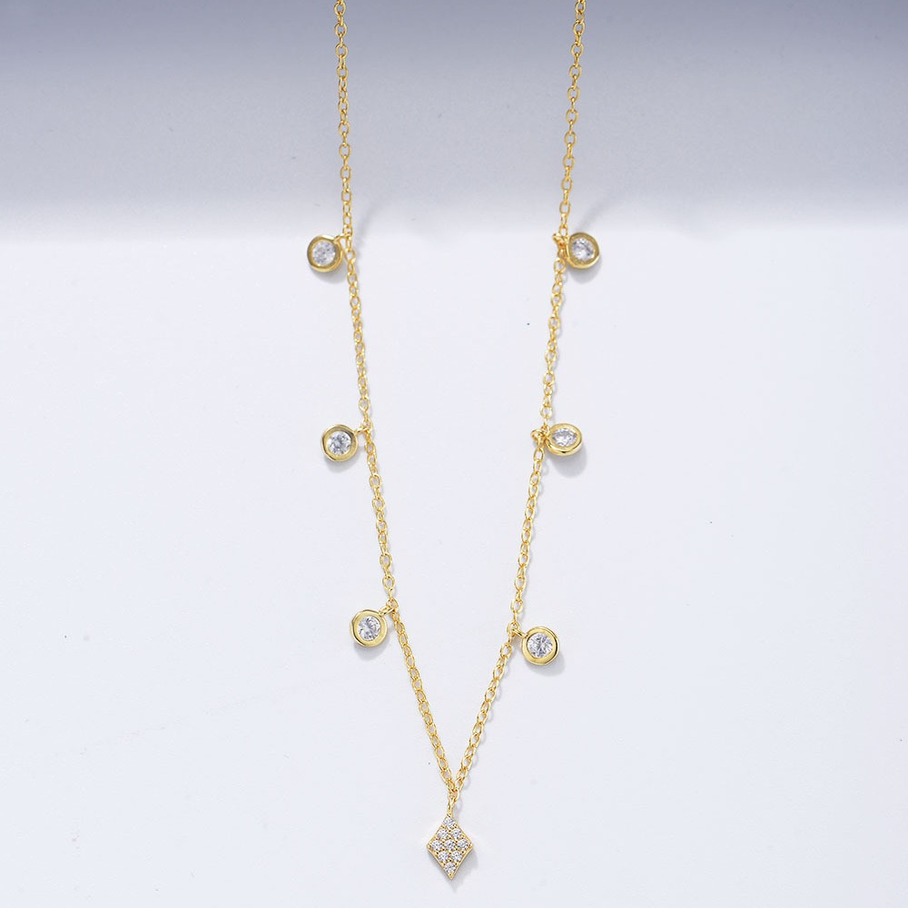 Europa y América ins estilo simple s925 plata esterlina diamante gargantilla collar temperamento femenino sexy corto ZIRCON clavícula cadena