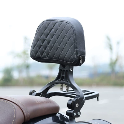 release side bag, Motorcycle bumper - black-23-folding-rear-backrest-tailstock-bracket